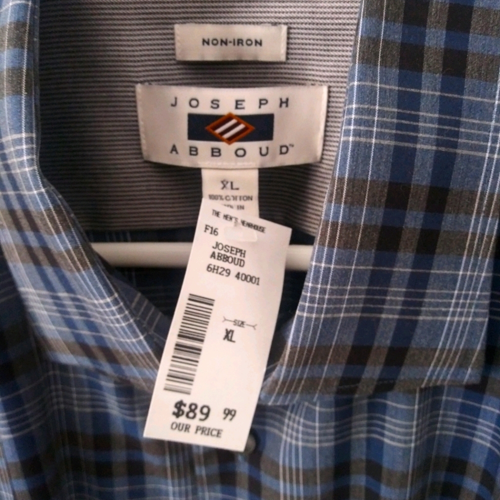 Plaid Button-down Dress Shirt by Joseph Abboud